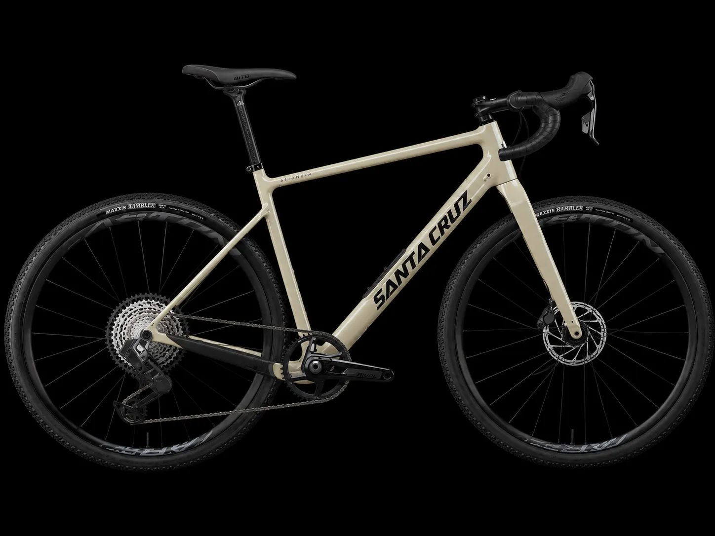 Santa Cruz Stigmata Rival AXS – Carbon CC Gravel Bike mit SRAM GX Eagle AXS T-Type (1x12), Easton EC70 Carbon-Sattelstütze & Maxxis Rambler 45c