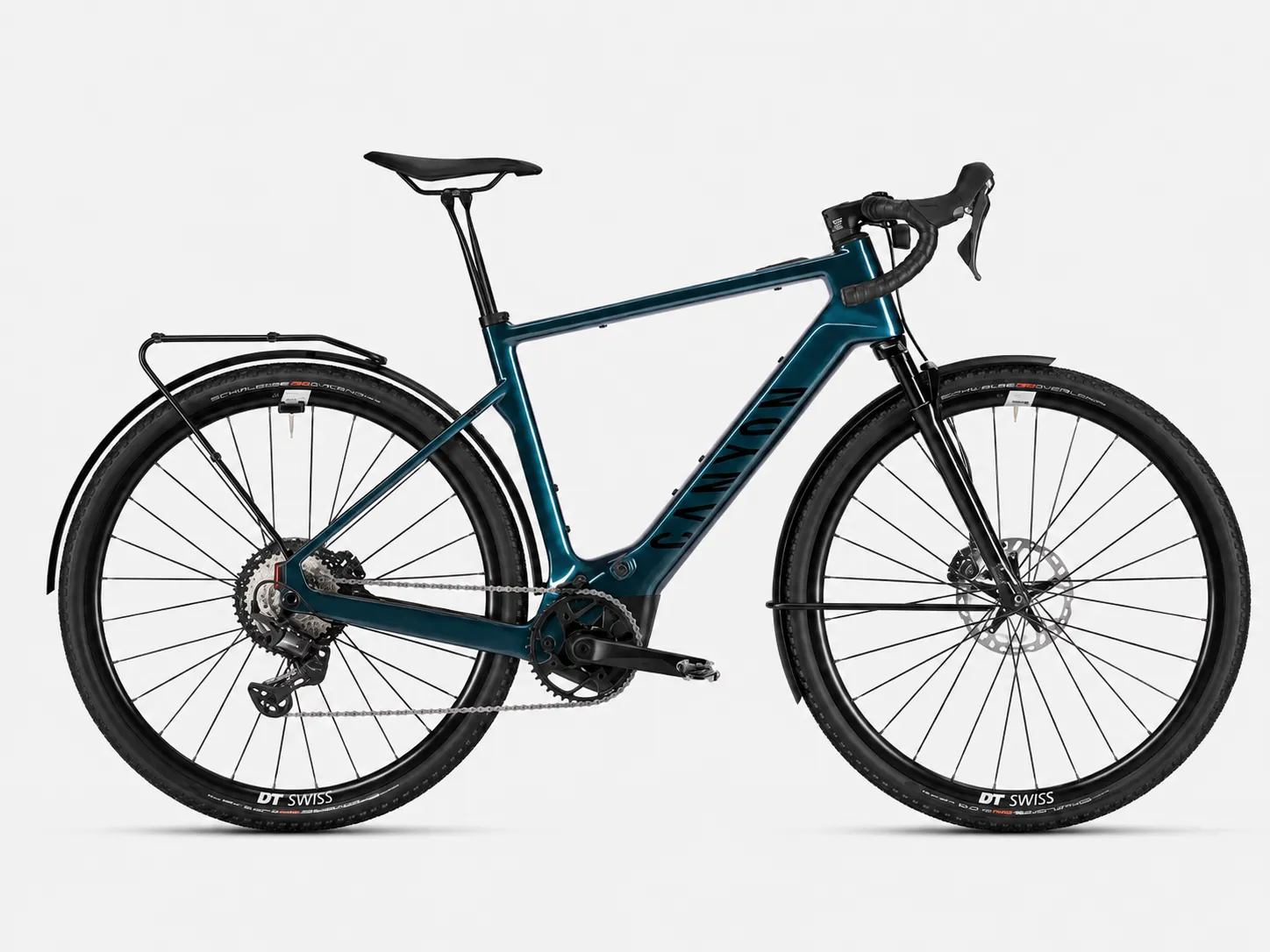 Canyon Grizl:ONfly CF Daily – E-Gravel Commuter Bike mit Karbonrahmen, Bosch SX, Shimano GRX 12s, Schutzblechen & Gepäckträger