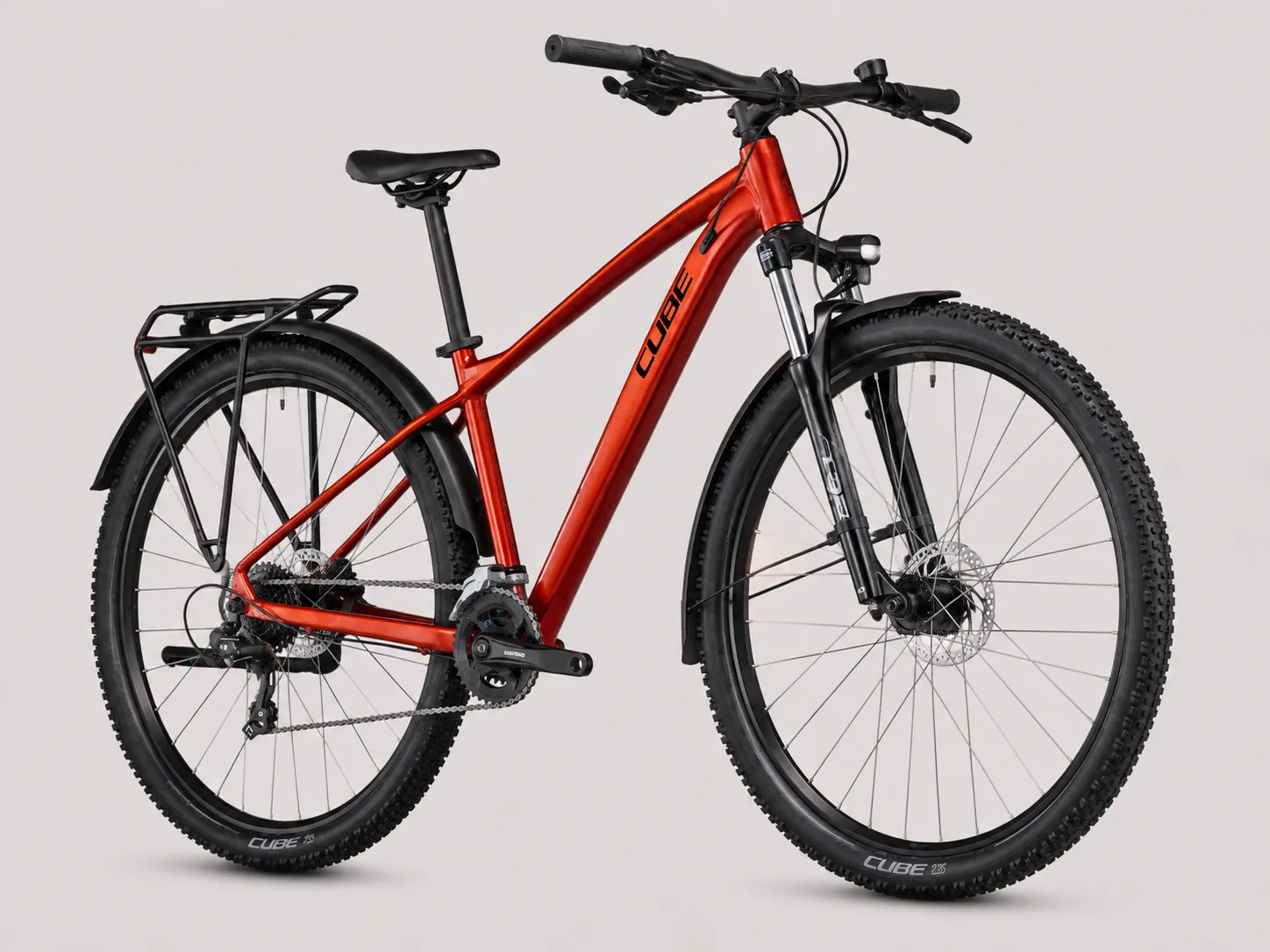 CUBE Aim ONE FE – Voll ausgestattetes Allround-MTB mit SR Suntour XCE 100mm, Shimano 2x8 Schaltung, Nabendynamo & Schutzblechen – Image 2