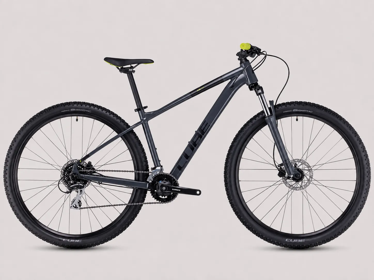 CUBE Aim Pro – Vielseitiges Aluminium Hardtail MTB mit SR Suntour XCT 100mm, Shimano 2x8 Schaltung & Hydraulischen Tektro Scheibenbremsen